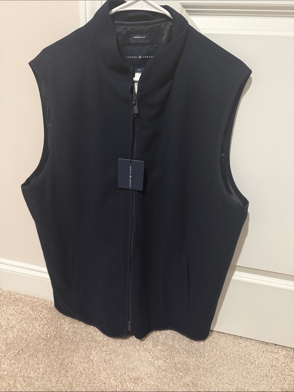 Joseph Abboud Men's Dark Navy Zip Vest